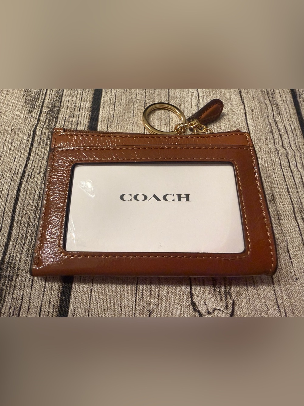 NWT! Coach Skinny ID leather case wallet with keychain - Picture 2 of 9